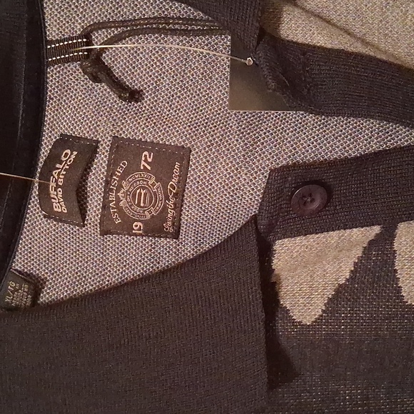 Buffalo David Bitton Black,Navy and Grey Buttin Down Sweater Xl - Picture 1 of 7
